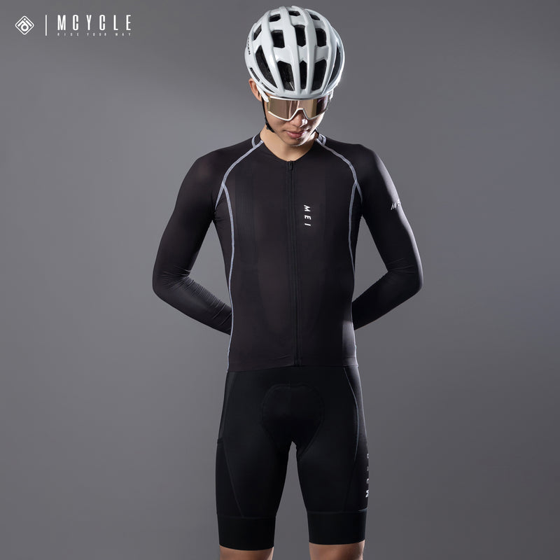 Load image into Gallery viewer, Mcycle Solid Color Pro Men&#39;s Long Sleeve Cycling Jersey MY341

