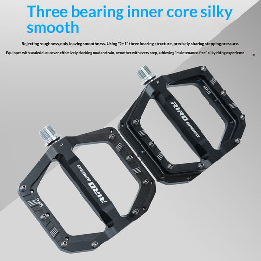 RIRO MK6 CNC Aluminum Flat Pedals | Mountain Bike / Folding Bike / Urban Commuter Pedals K60