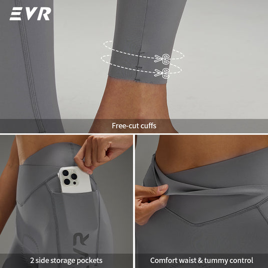 EVR Discover Series Women’s Cycling Tights 4‑Way Stretch, Side Pockets 8101