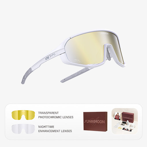 Load image into Gallery viewer, SUNRIMOON Twilight Full‑Frame Cycling Sunglasses Gift Set | Lenses By ZEISS, Photochromic, Interchangeable Sports Glasses for Cycling Running Outdoor
