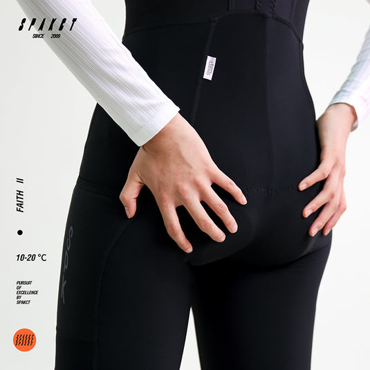 Spakct Women's Cycling Thermal Bib Tight with Pocket Black YC222010