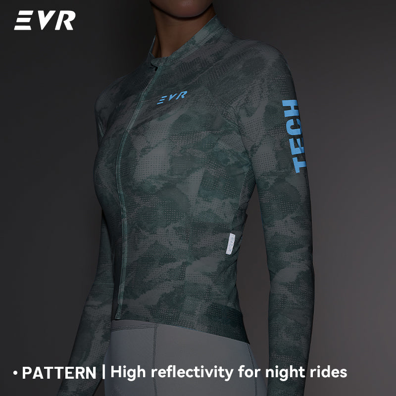 Load image into Gallery viewer, EVR TECH Women's Long‑Sleeve Cycling Jersey Lycra Quick‑Dry UPF50+ Road Bike Top 2620

