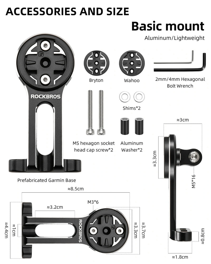Load image into Gallery viewer, ROCKBROS Aluminum Bicycle Computer Mount For IGPSPORT Garmin Wahoo Magene Lightweight  Bike Light Holder FK305

