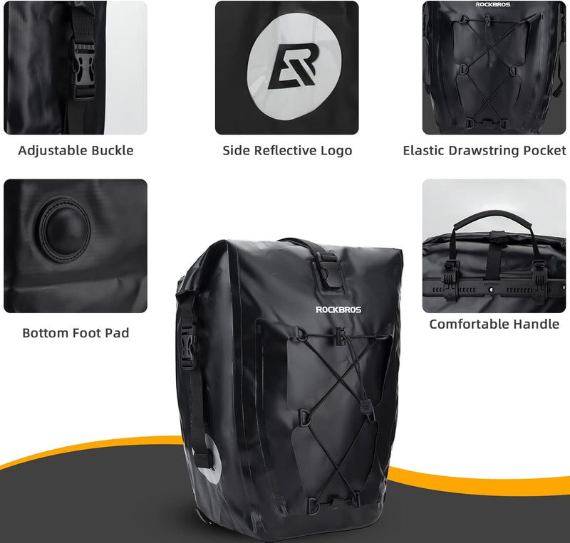 Load image into Gallery viewer, ROCKBROS Bike Pannier 27L Bicycle Rear Seat Carrier Waterproof Bag AS002
