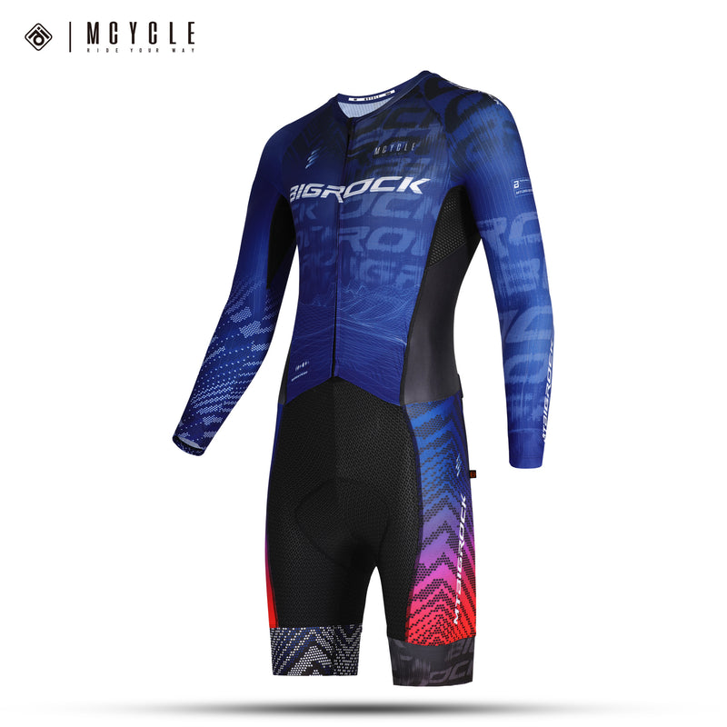 Load image into Gallery viewer, Mcycle Bigrock Men&#39;s  Long Sleeve Skinsuit with Italy Elastic Interfac Pad MY369
