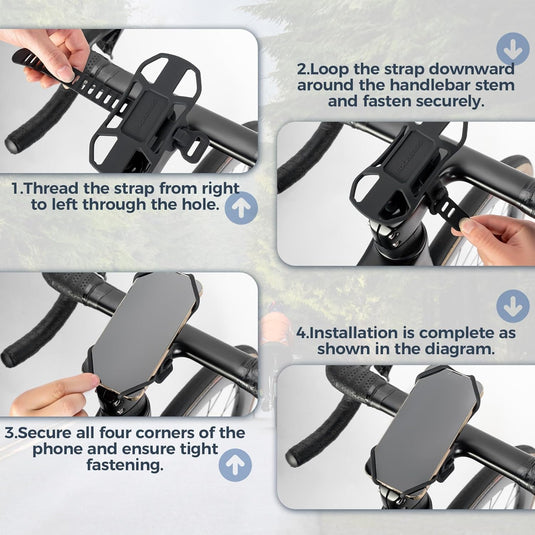 ROCKBROS Mobile Phone Holder Silicone Quick Release Road Bike Bicycle Driving Mobile Phone Holder 250015001