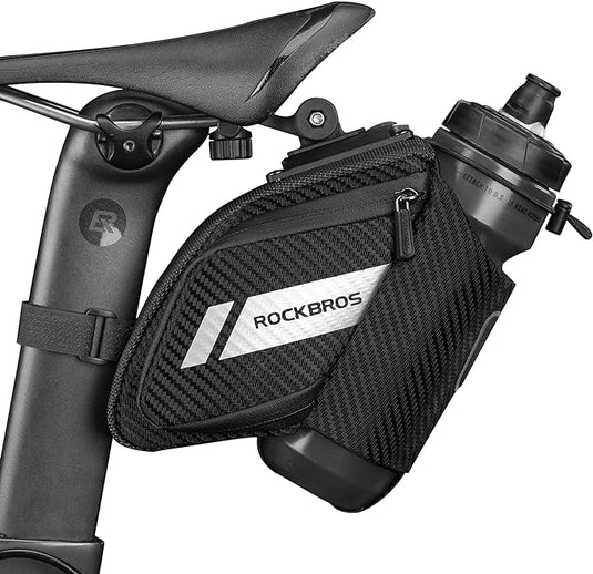ROCKBROS Bike Saddle Bag with Water Bottle Holder C32BK