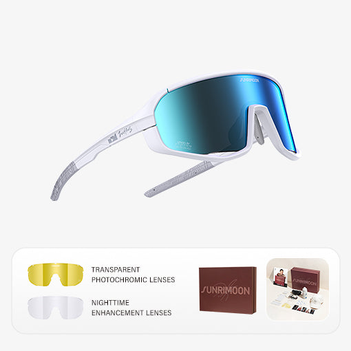 Load image into Gallery viewer, SUNRIMOON Twilight Full‑Frame Cycling Sunglasses Gift Set | Lenses By ZEISS, Photochromic, Interchangeable Sports Glasses for Cycling Running Outdoor
