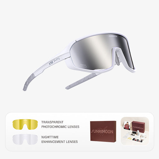Load image into Gallery viewer, SUNRIMOON Twilight Full‑Frame Cycling Sunglasses Gift Set | Lenses By ZEISS, Photochromic, Interchangeable Sports Glasses for Cycling Running Outdoor
