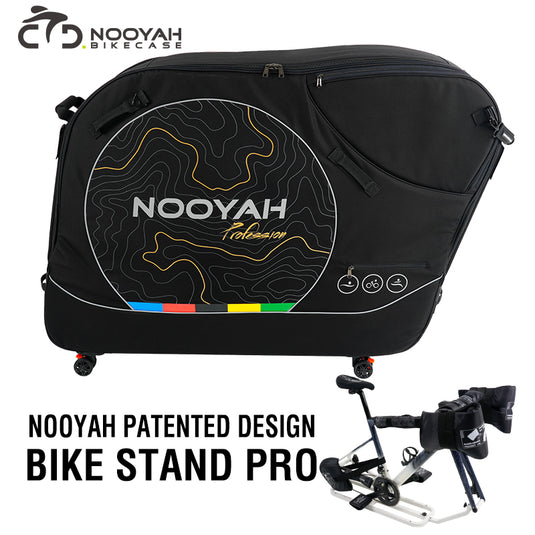 NOOYAH BK015 PRO Bike Travel Case No Remove Handlebar Bicycle Soft Bag with Stand Frame