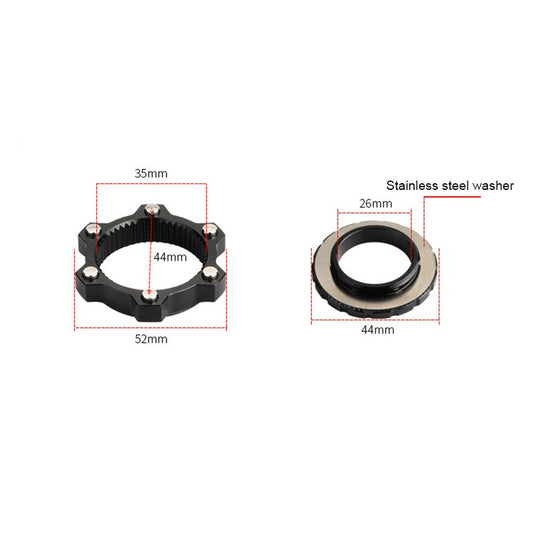 VXM Disc Brake Adapter center lock to 6 bolt For 9/12/15mm Bike Hub