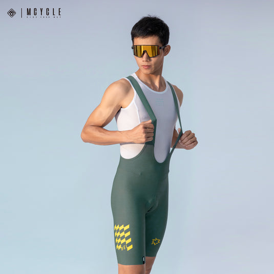 Mcycle Men's Cycling Bib Shorts with Elastic Interface Pads MK100