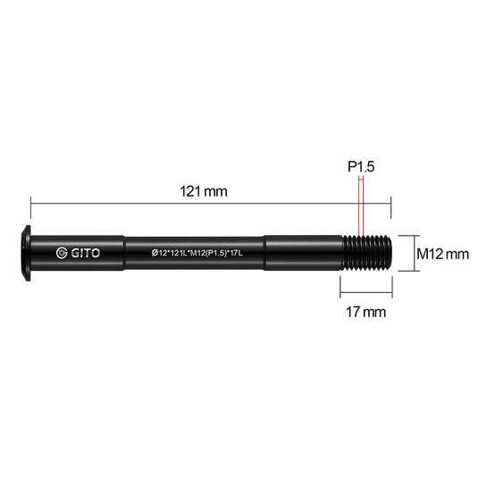 GITO Bicycle Universal Thru-Axle Diameter12 mm thread distance M1.5