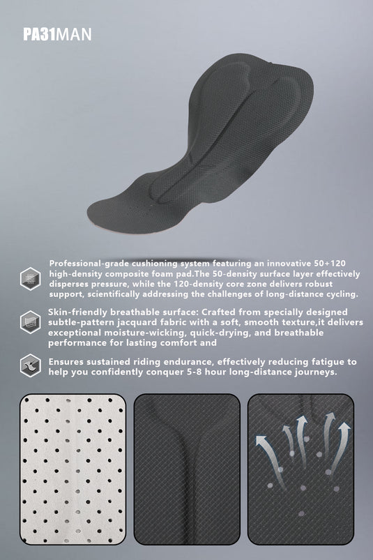 Mcycle Men's Pro Elite Cycling Bib Shorts | MK103 Series