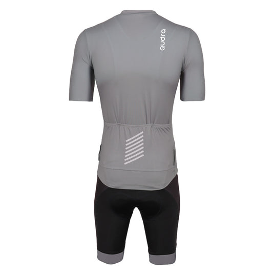 Qudra Cycling Jersey and Bib Tights Top with Short Pants Grey 059