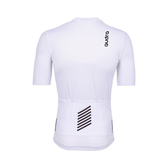 Qudra Cycling Jersey and Bib Tights Top with Short Pants White 062