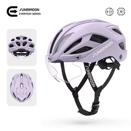Sunrimoon Cycling Helmet with Photochromic Sunglasses and 3D Grid S79