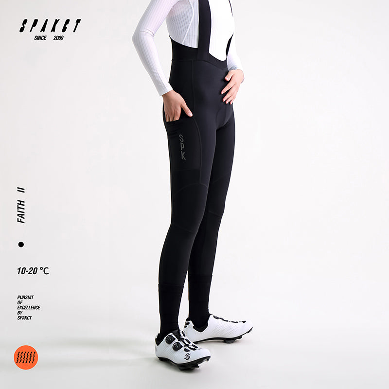 Load image into Gallery viewer, Spakct Women&#39;s Cycling Thermal Bib Tight with Pocket Black YC222010
