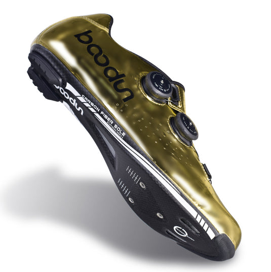 Boodun Limitless Carbon Leather Road Bike Cycling Shoes Golden J001244