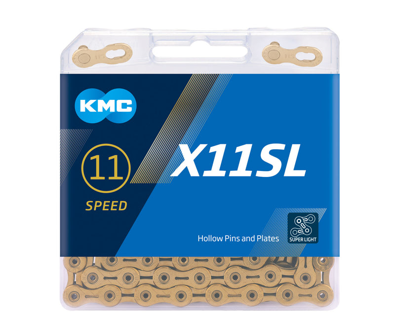 Load image into Gallery viewer, KMC X11SL Chains Super Light 11 Speed Gold Color
