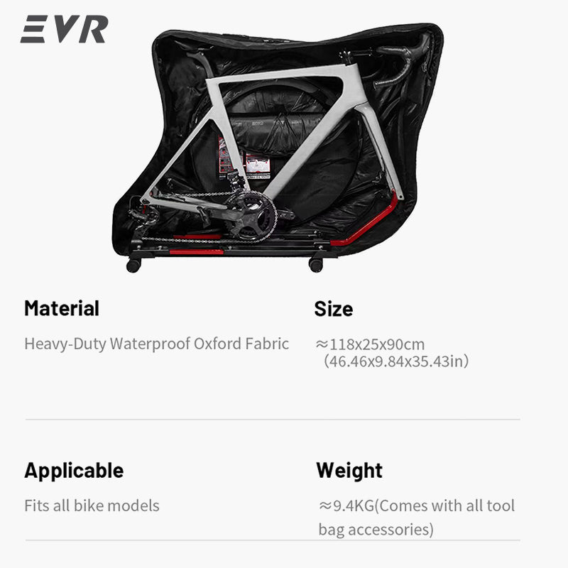 Load image into Gallery viewer, EVR Padded Rolling Bicycle Travel Bag | Air‑Friendly Bike Transport Case
