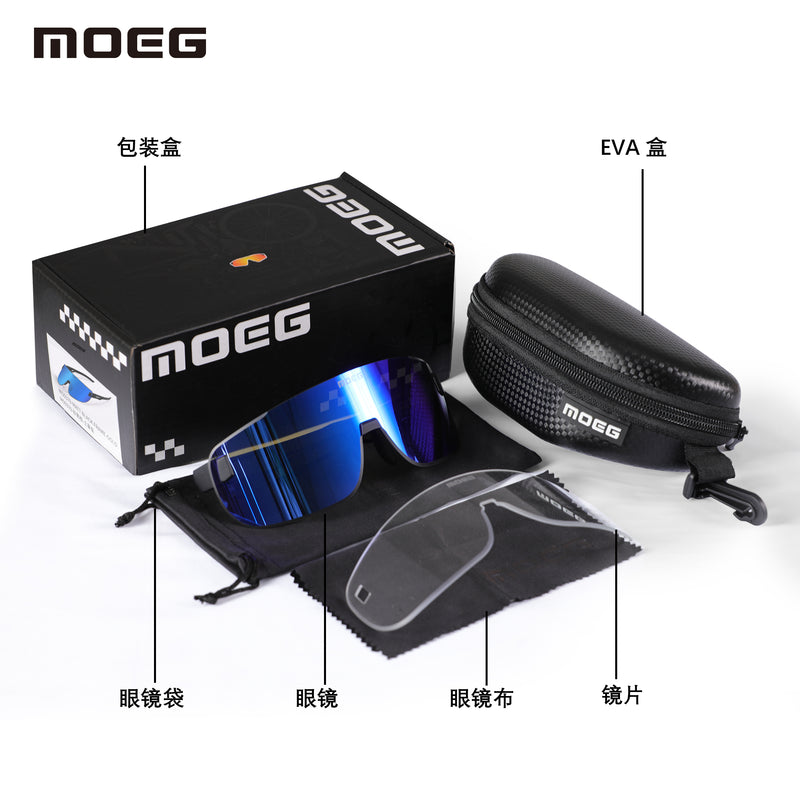 Load image into Gallery viewer, MOEG Cycling Sunglasses with Polarized REVO Lens MO9370
