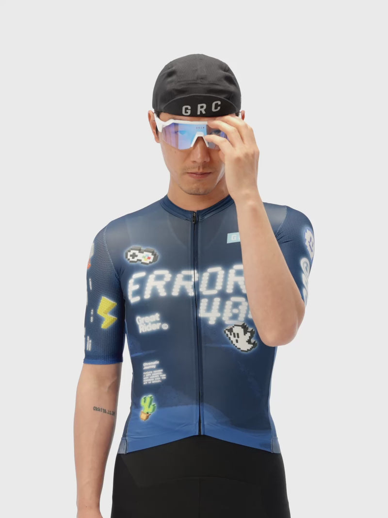 Load and play video in Gallery viewer, GRC Unisex Game Rider ERROR Technical Cycling Jersey 1457

