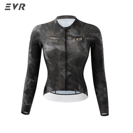 EVR TECH Women's Long‑Sleeve Cycling Jersey Lycra Quick‑Dry UPF50+ Road Bike Top 2620