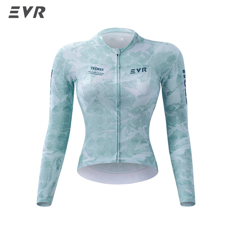 Load image into Gallery viewer, EVR TECH Women's Long‑Sleeve Cycling Jersey Lycra Quick‑Dry UPF50+ Road Bike Top 2620
