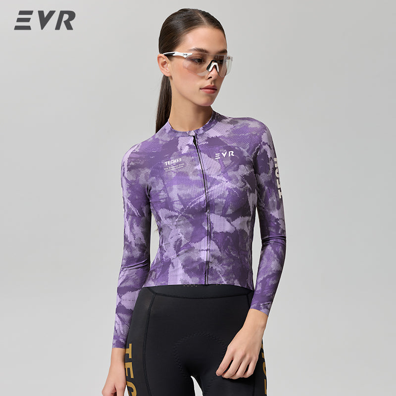 Load image into Gallery viewer, EVR TECH Women's Long‑Sleeve Cycling Jersey Lycra Quick‑Dry UPF50+ Road Bike Top 2620
