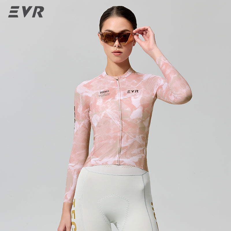 Load image into Gallery viewer, EVR TECH Women's Long‑Sleeve Cycling Jersey Lycra Quick‑Dry UPF50+ Road Bike Top 2620
