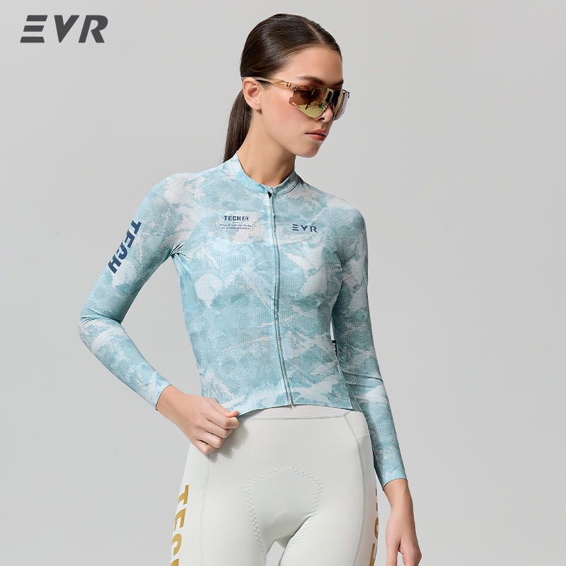 Load image into Gallery viewer, EVR TECH Women's Long‑Sleeve Cycling Jersey Lycra Quick‑Dry UPF50+ Road Bike Top 2620
