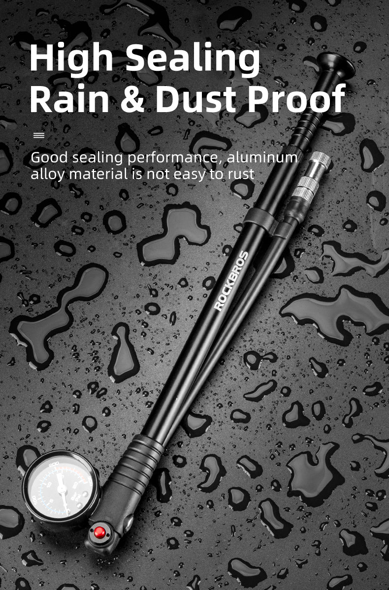 Load image into Gallery viewer, Rockbros Bike Air Pump 300psi Fork Pump Gauge Rear Bicycle Suspension Hand Pump
