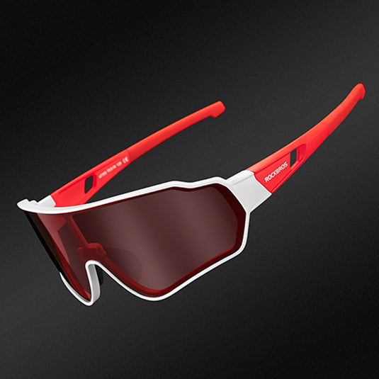 red cycling sunglasses