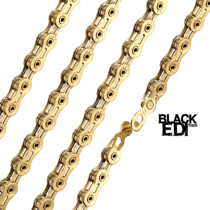 Load image into Gallery viewer, Racework Bicycle Hollow Chain 11 Speed Golden Color
