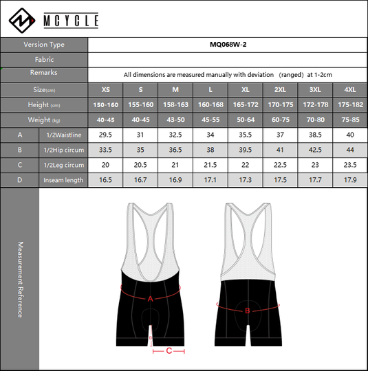 Mcycle Women Cycling Bib Shorts MK031W Black