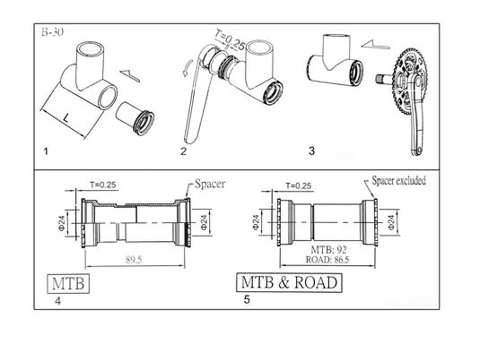 Rollingstone Ceramic Bearing Bike Bottom Bracket BB86-92 press fit in BB