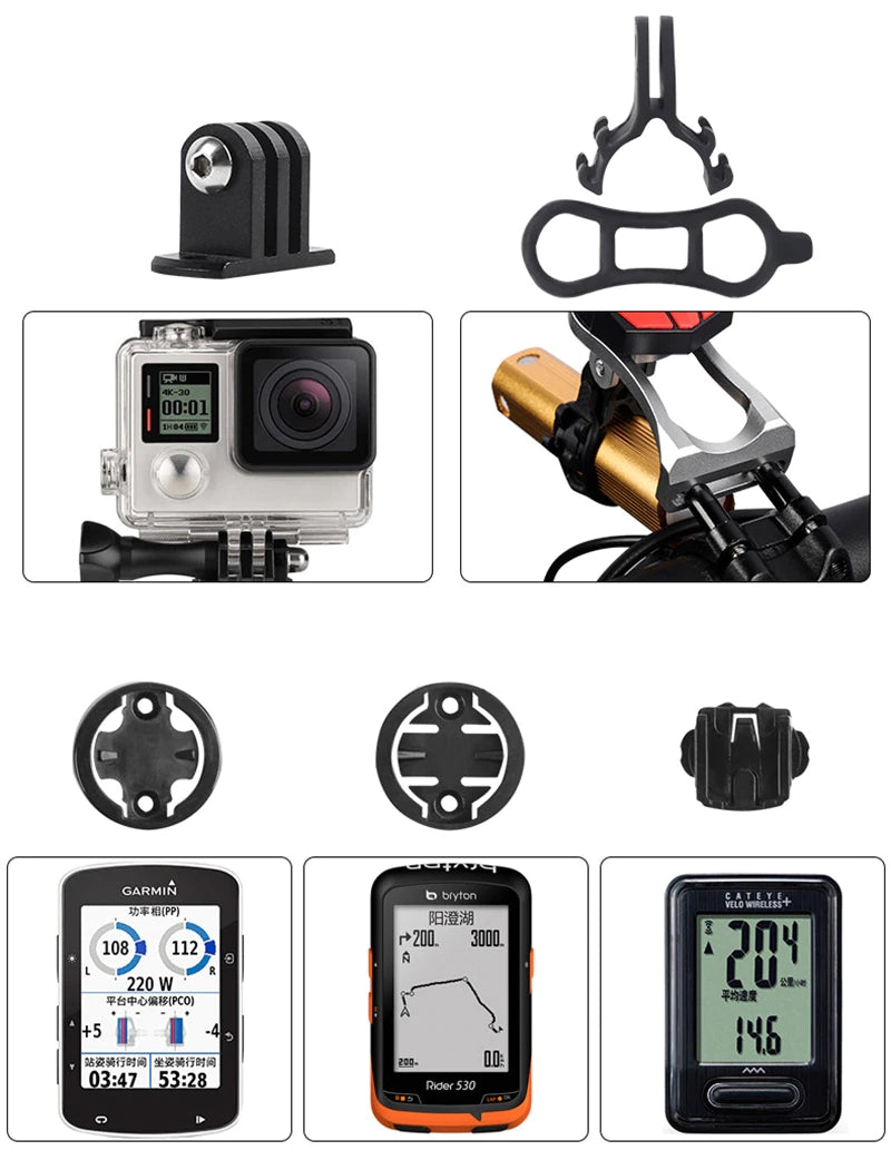 Load image into Gallery viewer, Bicycle Computer Mount handlebar bracket for GARMIN bryton CatEye GoPro Igpsport
