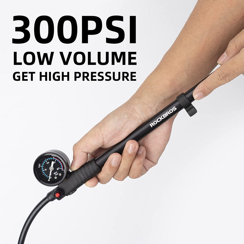 Load image into Gallery viewer, Rockbros Bike Air Pump 300psi Fork Pump Gauge Rear Bicycle Suspension Hand Pump

