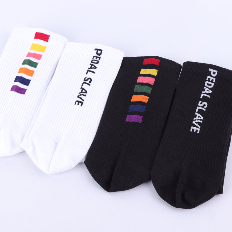 Load image into Gallery viewer, Pedal Slave Cycling Socks Bicyle Sock White/Black
