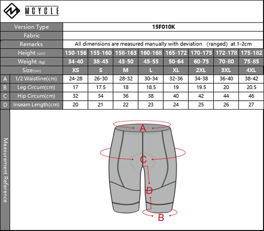 Mcycle Cycling Shorts Pants Unisex MK019