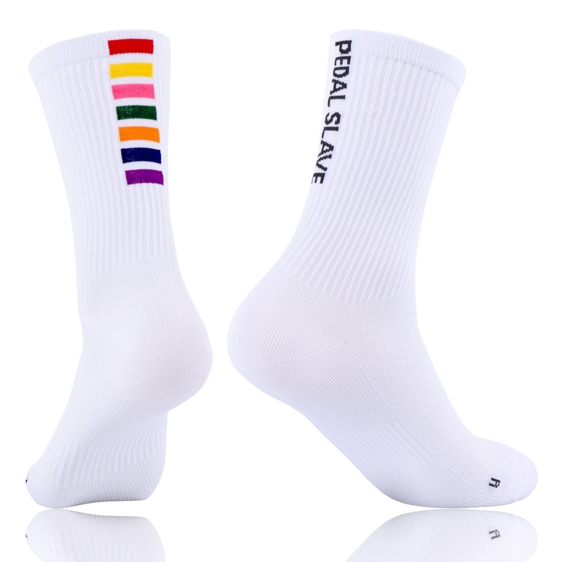 Load image into Gallery viewer, Pedal Slave Cycling Socks Bicyle Sock White/Black
