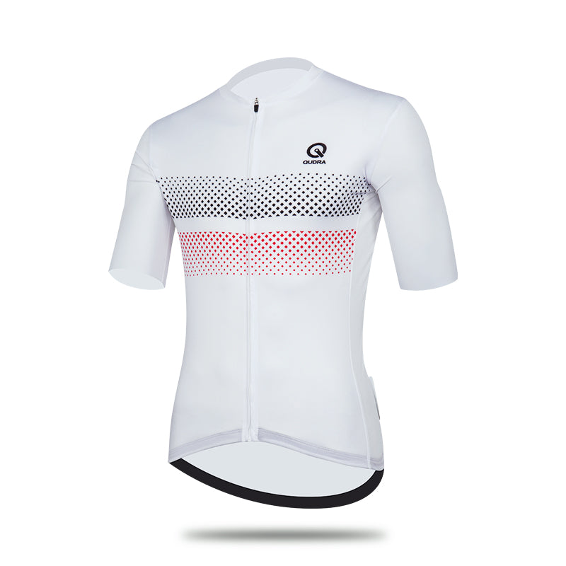 Load image into Gallery viewer, Qudra Cycling Jersey Top Short Sleeve 055 White
