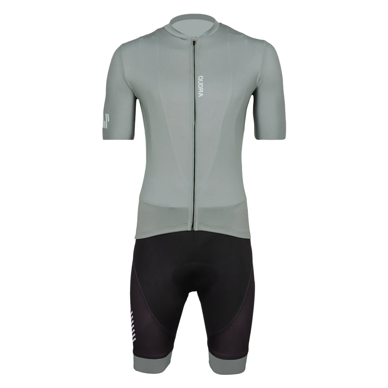 Load image into Gallery viewer, Qudra Cycling Jersey and Bib Tights Top with Short Pants Grey 059
