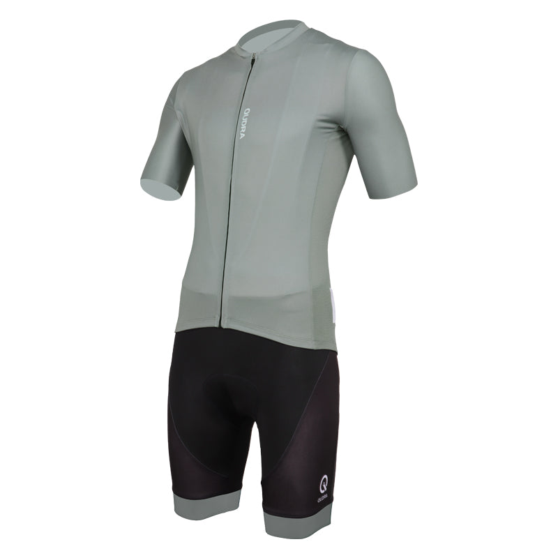 Load image into Gallery viewer, Qudra Cycling Jersey and Bib Tights Top with Short Pants Grey 059
