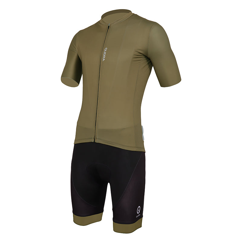 Load image into Gallery viewer, Qudra Cycling Jersey and Bib Tights Top with Short Pants Brown 060
