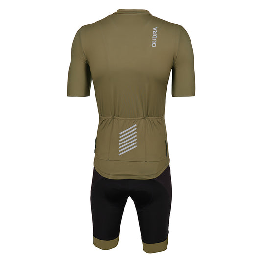 Qudra Cycling Jersey and Bib Tights Top with Short Pants Brown 060