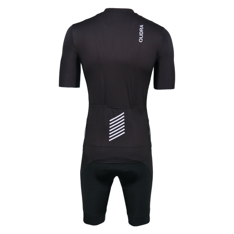 Load image into Gallery viewer, Qudra Cycling Jersey and Bib Tights Top with Short Pants 061 Black
