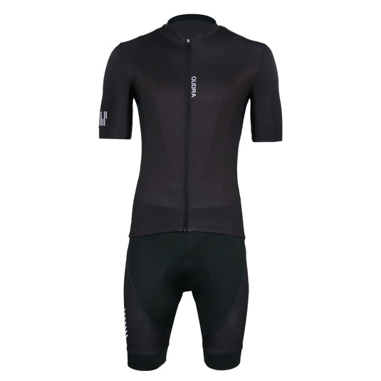 Qudra Cycling Jersey and Bib Tights Top with Short Pants 061 Black