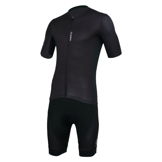 Qudra Cycling Jersey and Bib Tights Top with Short Pants 061 Black